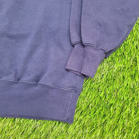 Vintage 80s JERZEES Henley Sweatshirt S/M 18x24 Purple Crop USA - Picture 9 of 10